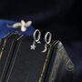 Moon And Star Cz Dangle Huggie Hoop Earrings, thumbnail 3 of 12