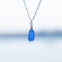 Cornish Sea Glass Pendant Rare Blue No.204, thumbnail 2 of 5