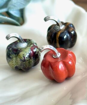 Miniture Natural Stone Halloween Pumkin Decoration, 2 of 3