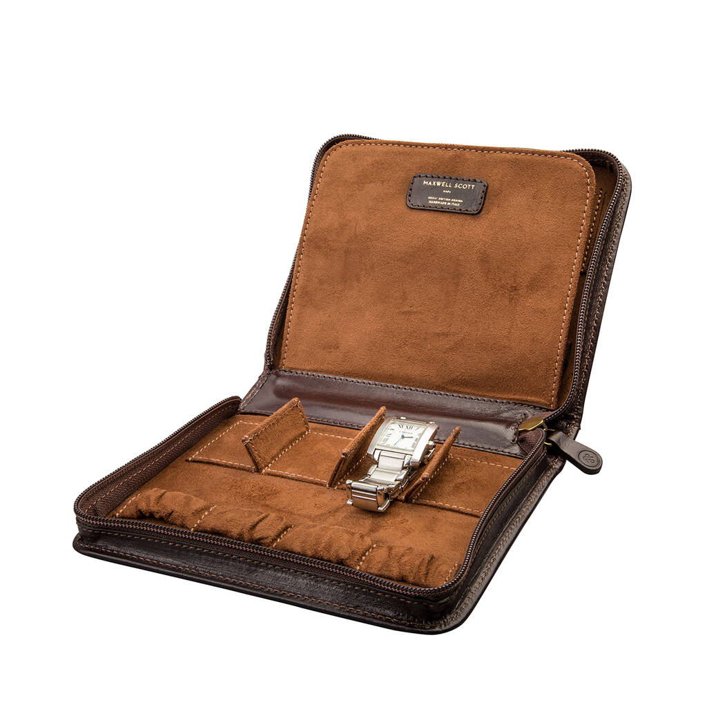 Luxury Leather Watch Case For Men. 'The Atella' By Maxwell Scott Bags