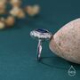 Vintage Inspired Sapphire Blue Cz Ring In Sterling Silver, thumbnail 2 of 9
