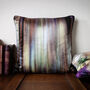 Waterfall Stripe Luxury Velvet Cushion | Amber, thumbnail 1 of 3