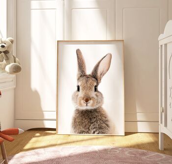 Nursery Bunny Portrait Print, 2 of 3