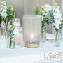 Cordless Grey Ribbed Glass Lamps, thumbnail 1 of 6