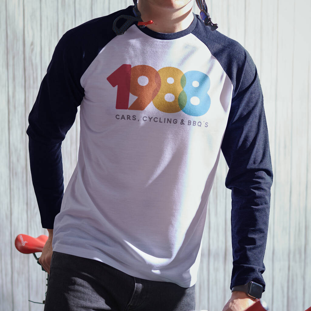 Personalised Retro Style Year Long Sleeved Tee, 1 of 3