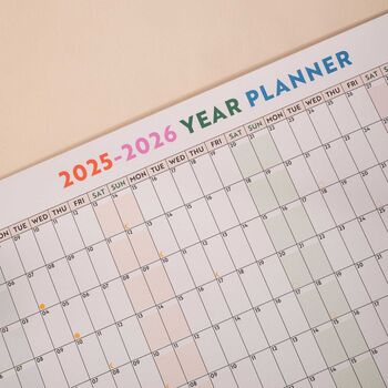 2025 2026 A1 Academic Year Wall Planner | Work Hard, Play Nice, 2 of 8