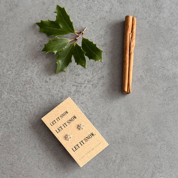 Let It Snow Sterling Silver Snowflake Earrings, 3 of 5