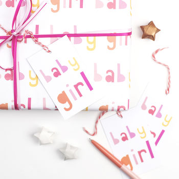 Baby Girl Wrapping Paper Set, 5 of 9