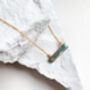 Labradorite Rectangle Necklace 18k Gold Plated Christmas Gift Present, thumbnail 5 of 6