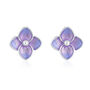 Sterling Silver Purple Hydrangea Enamel Stud Earrings, thumbnail 7 of 12