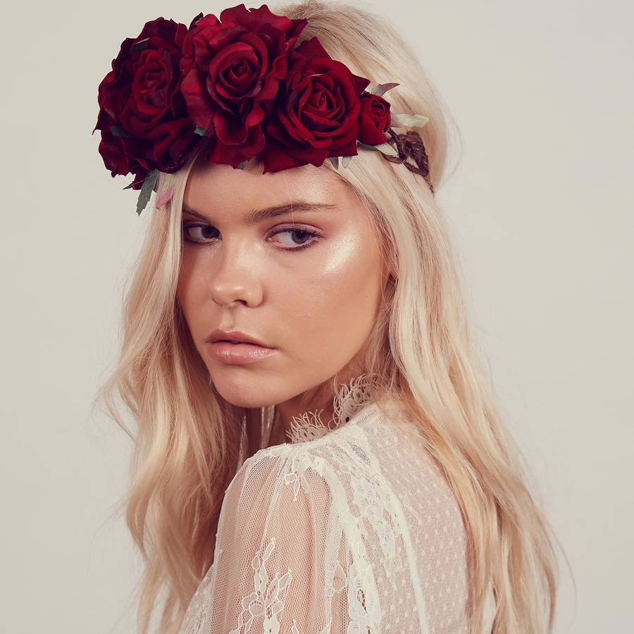 beatrice oversized floral crown headband by rock 'n rose ...