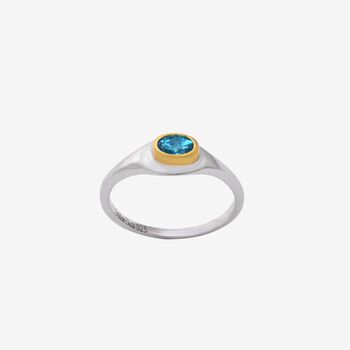 March Aquamarine Birthstone Ring, 4 of 6