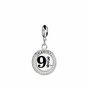 Harry Potter Sterling Silver Platform Nine Three/Four Slider Charm With Crystals, thumbnail 1 of 3