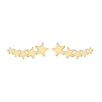 Shooting Star 9ct Gold Climber Earrings, 8 of 8