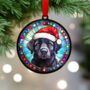 Labrador Black In Santa Hat Suncatcher Decoration, thumbnail 2 of 6