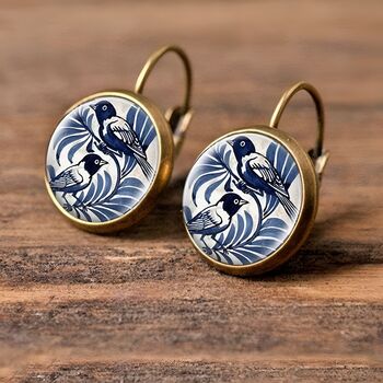 Porcelain Bird Earrings French Vintage Charm, 5 of 7