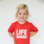 Cool Kids Top, Life Guard' Red T Shirt, Kids Gift, thumbnail 1 of 2