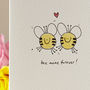 Personalised Bees In Love Handmade Card, thumbnail 1 of 3