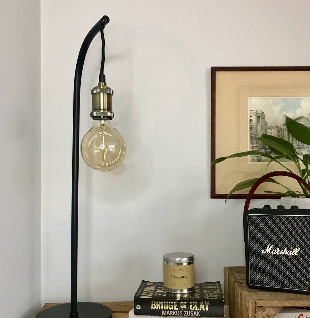 Black Industrial Table Lamp By Ev Home