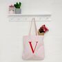Pink Tote Bag Personalised With Initial, thumbnail 1 of 2