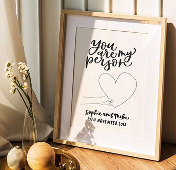 Personalised You Are My Person Couple Print, 6 of 11