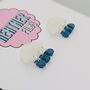 White Cloud Glitter Earrings, thumbnail 2 of 5