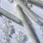 White And Silver Glitter Christmas Candles 'Snowflakes', thumbnail 1 of 4