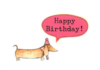 Happy Birthday Sausage Dog Greeting Card, 3 of 4