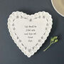 East Of India Porcelain Heart Coaster Gift With Quote 'Life Should Be Filled With…', thumbnail 2 of 4
