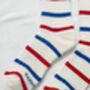 Red / Blue Striped Boyfriend Socks, thumbnail 5 of 6