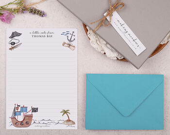 A5 Personalised Children's Stationery Set Gift With Pirate Design, 3 of 9
