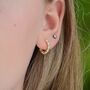 Sterling Silver Chunky Beaded Huggie Hoop Earrings, thumbnail 5 of 7
