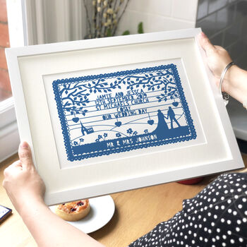 Personalised Landscape Wedding Papercut Print, 5 of 5