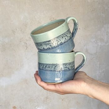 Handmade Short Mug In Ocean Spray, 4 of 7