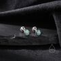 Tiny Aqua Green Opal Screw Back Earrings, thumbnail 7 of 10