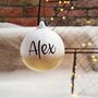 Personalised Ceramic Christmas Bauble With Gold Bottom, thumbnail 2 of 3