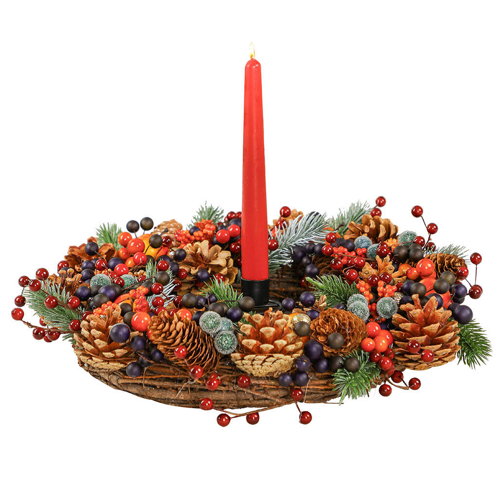 Harvest Fruits Candle Holder Centrepiece By Dibor
