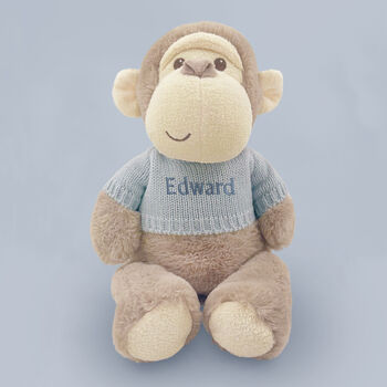 Personalised Morris Monkey Soft Toy With Snuggle Wrap, 6 of 10