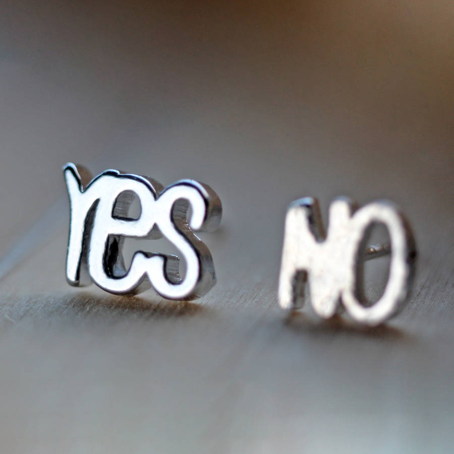 Yes No Word Earrings By Rabal
