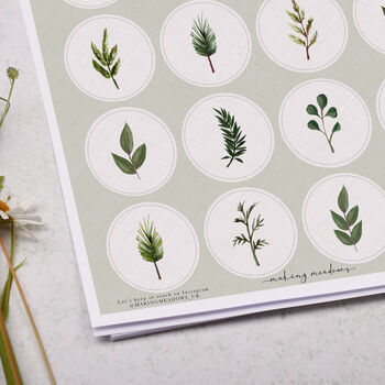 Scandinavian Botanical Leaf Circle Sticker Sheet, 2 of 2
