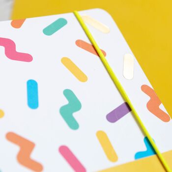 Rainbow Notebook |Elastic Enclosure |Sprinkles Pattern, 4 of 7