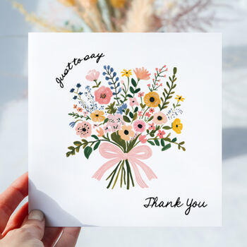 Whimsical Bouquet Thank You Card, 2 of 2