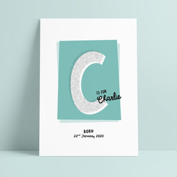 Retro Letter Personalised Typography Name Print, 6 of 10