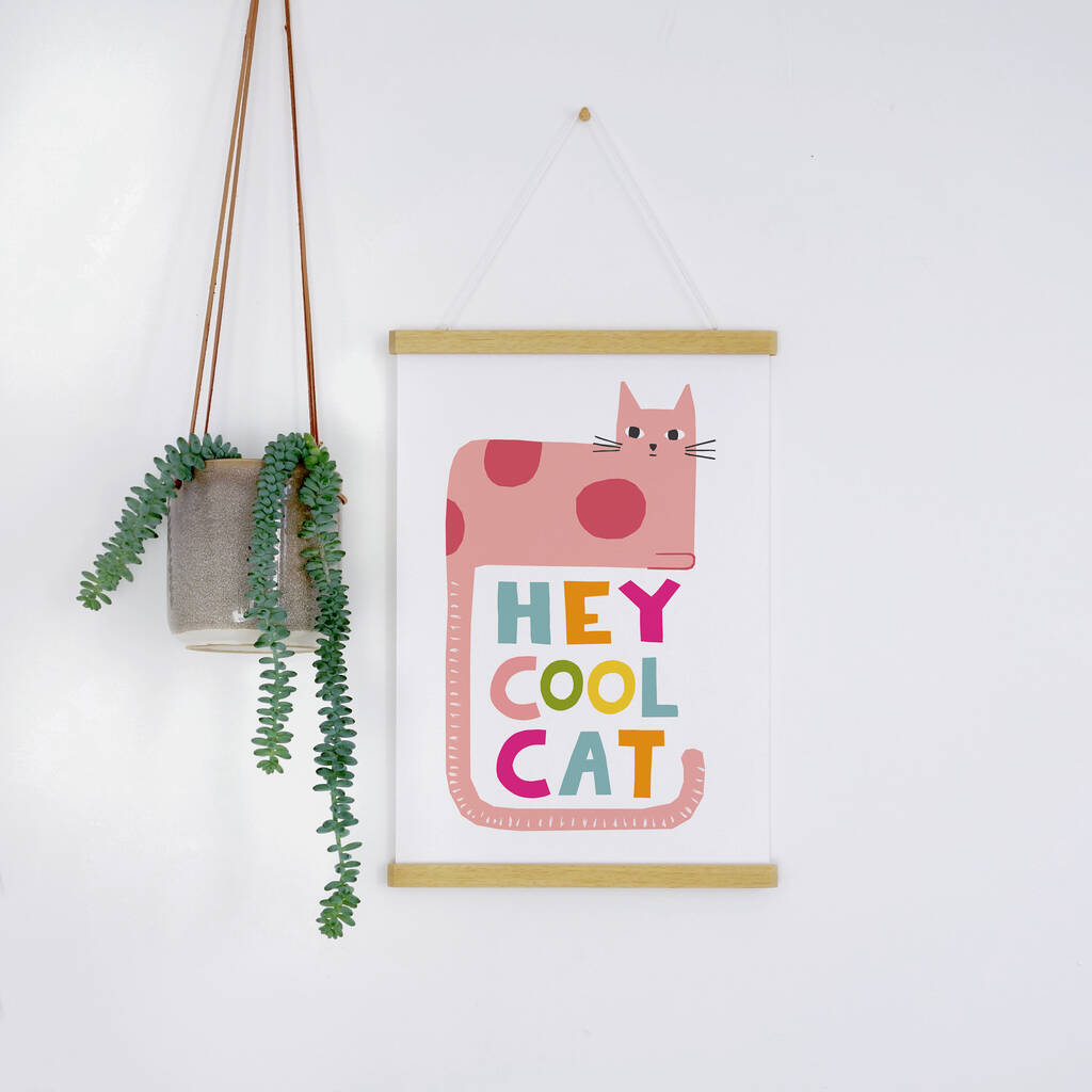 Hey Cool Cat Wall Art By YOYO Studio