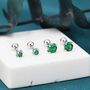 Emerald Green Cz Screw Back Earrings, thumbnail 4 of 12