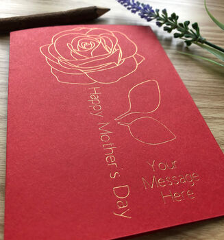 Personalised Mother's Day Red Rose Card, 5 of 6