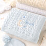 Personalised Pink Baby Blanket – Moon And Stars Name Embroidery, thumbnail 5 of 12