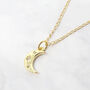Gold Plated Crescent Moon Charm Cubic Zirconia Necklace, thumbnail 1 of 5