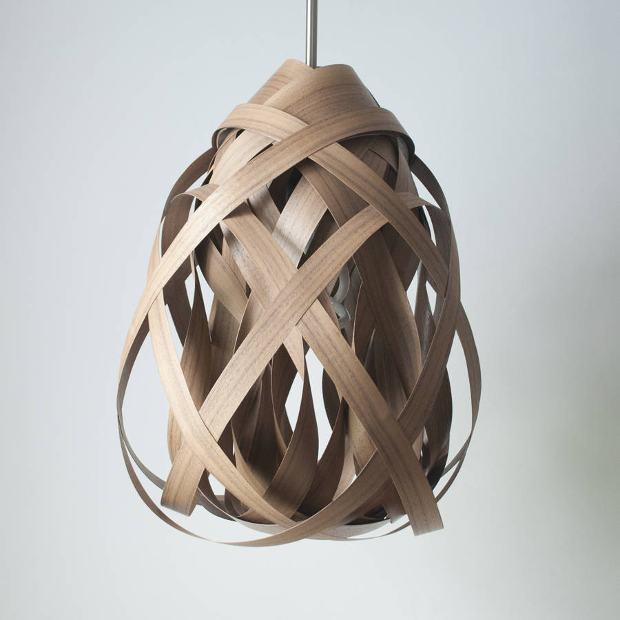 Long Bell Knot Wooden Lampshade By jb lighting sculptures