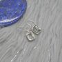 Green Amethyst Silver Drop Square Earrings, thumbnail 6 of 9